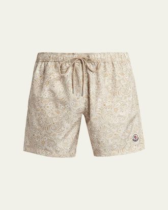 Moncler Mens Paisley Print Swim Shorts
