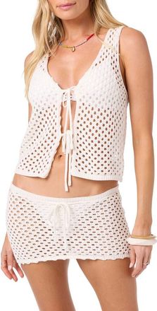 O'Neill Zooey Open Stitch Cover-Up Tank in Vanilla at Nordstrom, Size X-Small