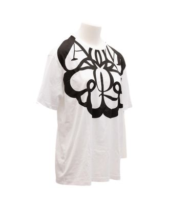 Alexander McQueen Printed Cotton T-Shirt - White