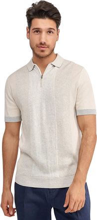 Blue industry Polo korte mouw Blue Industry grijs rits gestreept