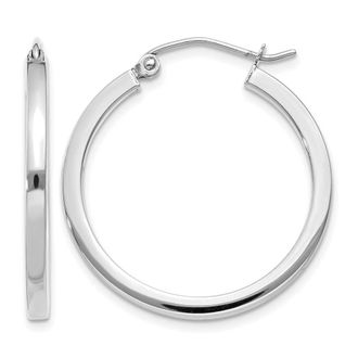 Diamond2Deal 14k Gold 2mm Square Shape Tube Hoop Earrings