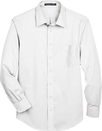 Devon & Jones Crown Collection Solid Stretch Twill Woven Dress Shirt