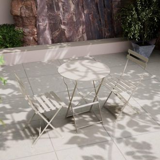 Royalcraft Padstow Folding Bistro Set Cashmere in Beige