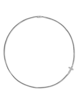 David Yurman Cross Station diamond necklace - Silver