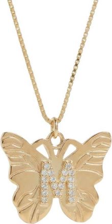 The M Jewelers NY The Butterfly Initial Pendant Nekclace in Gold M at Nordstrom