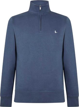 Jack Wills Heren Barchester Kwart Rits Sweatshirt (Indigo)