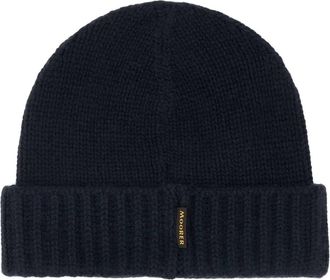 Moorer Mens Beret-Cws Cashmere Beanie Navy