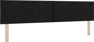 vidaXL Testiera In Tessuto Geometric Con Testiera Nero 200 Cm Tessuto - Vidaxl
