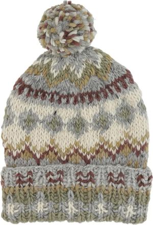Chamula Berretto con motivo Fair Isle - Grigio