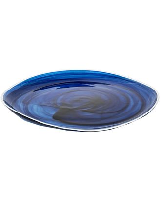 Zodax Monte Carlo 6Pc Set 11.5In Indigo Alabaster Glass Plates