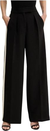 Patrizia Pepe Wijde Broek - Dames - Sweatpants - Zwart - M - Polyester - Broeken