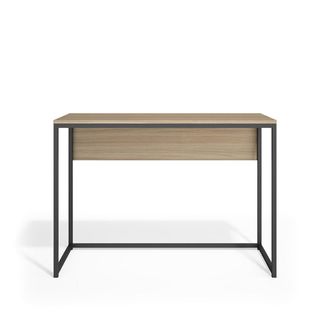 HERDASA Escritorio melamina y metal nogal claro 75x105x52 cm