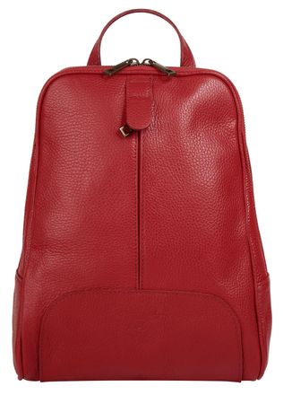 Samantha Look Cityrucksack SAMANTHA LOOK, Damen, Gr. B/H/T: 20cm x 32cm x 6cm, onesize, rot, Leder, Rindsleder, Rucks&auml;cke Cityrucksack, echt Leder, Made in Italy