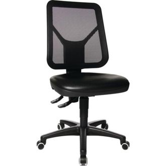 Topstar Silla Operativa Giratoria Tec 80 C Deslizadores De Suelo + Reposapi&eacute;s Espuma De Poliuretano Negro