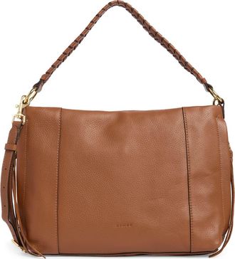 Aim&eacute;e Laila Convertible Leather Shoulder Bag in Chestnut at Nordstrom Rack