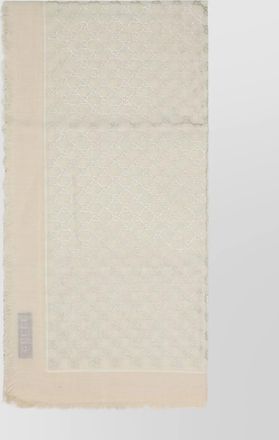 Gucci lightweight monogram wool scarf with fringed hem