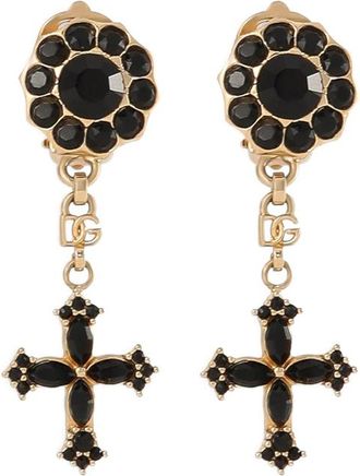 Dolce & Gabbana Rhinestone Clip Earrings