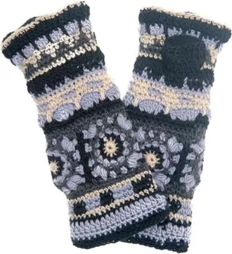 Nirvanna Designs Dreams Crochet Handwarmers in Blue Combo at Nordstrom