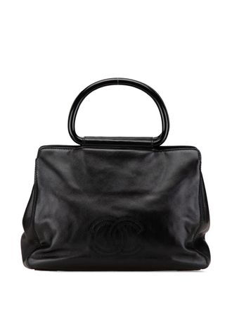 Chanel 1997-1999 CC Lambskin Tortoise Handle tote bag - Black