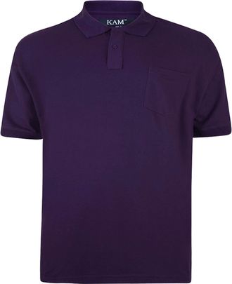 KAM New Big Mens King Sizes Basic Plain Polo Neck T-Shirt Tee 2XL 3XL 4XL 5XL 6XL 7XL 8XL Purple 4XL