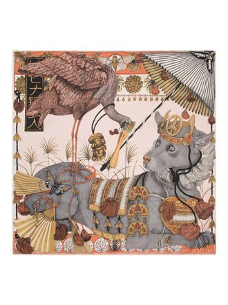 Sabina Savage graphic print scarf - Beige