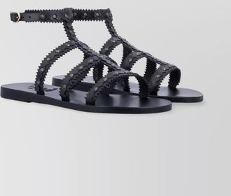 Ancient Greek Sandals studded design leather sole sandals
