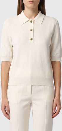 Balmain Polo in maglia a maniche corte in pura lana merino