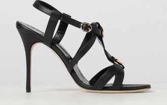 Manolo Blahnik Sandali Giza in nappa ricamata con tacco a spillo