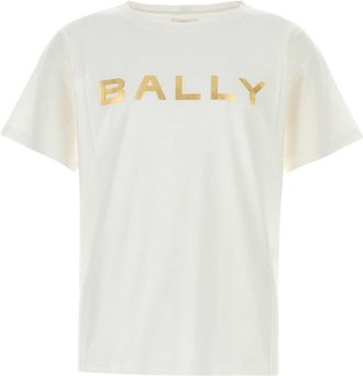 Bally Mens White Cotton T-shirt - Ivory - Size Small