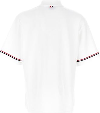 Thom Browne Mens White Cotton Polo Shirt