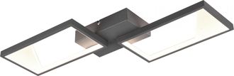 Trio Lighting Plaf&oacute;n Led 2 Rect&aacute;ngulos Antracita Cafu