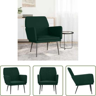 vidaXL Seduta confortevole - Poltrona Verde Scuro 62x79x79 cm Velluto