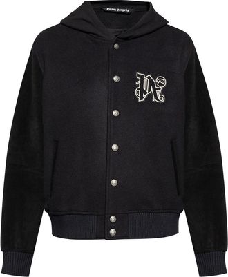 Palm Angels Vertigo bomber jacket - men - Wool/Polyamide - 50 - Black