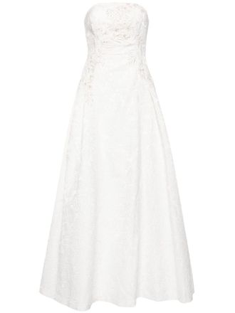 Sachin & Babi Abito Belle con ricamo - Bianco