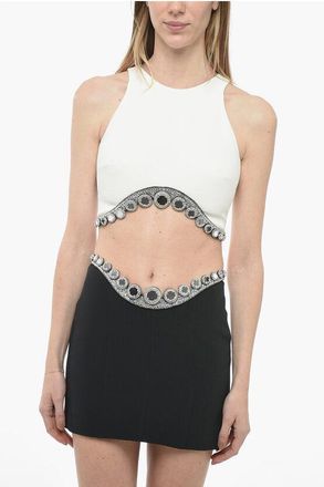 DAVID KOMA Jeweled Bottom OCTOPUS Crop Top size 40