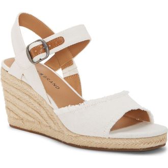 Lucky Brand Mindra Espadrille Wedge Sandal in White Fabric at Nordstrom Rack, Size 8.5