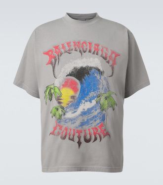 Balenciaga T-shirt in jersey di cotone con stampa