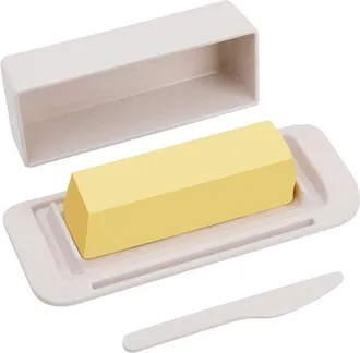 OEM Mantequera Con Tapa Y Cuchillo Apta Para Lavavajillas Ideal Para Frigor&iacute;ficos, Encimeras, Cocinas Y Congeladores Blanca