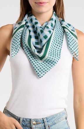 Steve Madden Gingham Square Scarf in Green Multi at Nordstrom Rack
