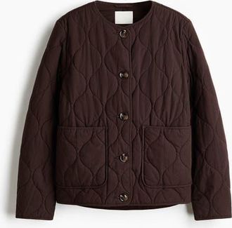H&M Quilted Jacket in Dark Brown at Nordstrom, Size Xx-Large