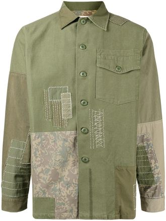maharishi Camicia con design patchwork - Verde