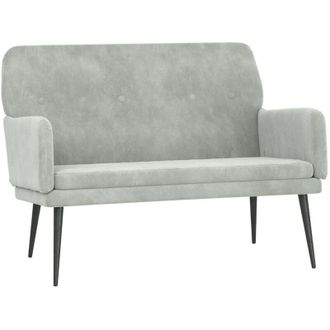 vidaXL Vidaxl - Banco De Terciopelo Gris Claro 108x79x79 Cm