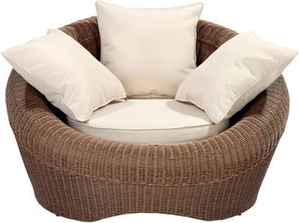 VENTE-UNIQUE.COM Sillón de jardín resina marrón