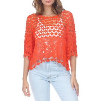 Rain + Rose Crochet Top in Tomato at Nordstrom Rack, Size Large/x-Large