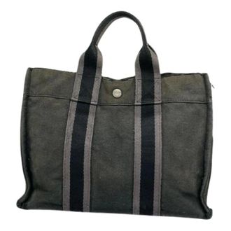 Herm&egrave;s Pre-owned Tote Bags, female, Black, Size: ONE SIZE Pre-owned Canvas Tote Bag