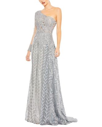 Mac Duggal Embellished One Shoulder A Line Gown