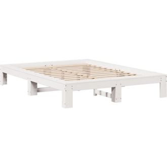 vidaXL Vidaxl - Estructura De Cama Sin Colch&oacute;n Madera De Pino Blanca 140x200 Cm