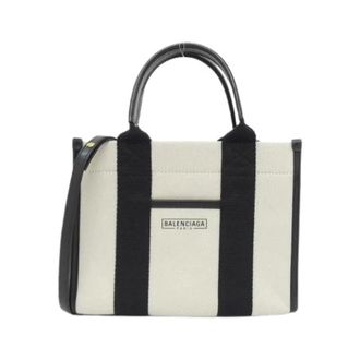 Balenciaga Pre-owned Tote Bags, female, Beige, Size: ONE SIZE Pre-owned Hardware Canvas Shoulder Bag