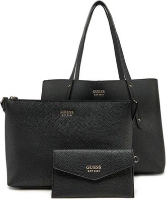 Guess 3-in-1 PU Leren Tas - Schouderstijl - Dames - Shoppers - Zwart - ONE Size - Tassen
