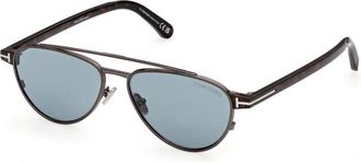 Tom Ford Anthony-02 Zonnebril - Heren - Zonnebrillen - Grijs - 55 MM - Accessoires